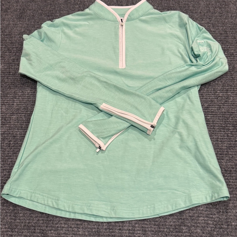 Footjoy FJ golf performance shirt Women’s Medium River Landing Quarter Zip